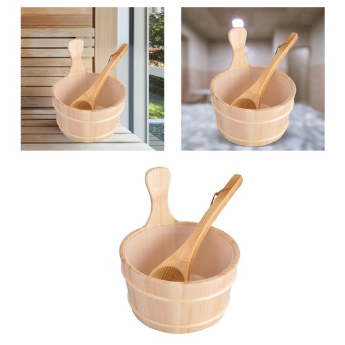 Wooden sauna bucket and - 4l,