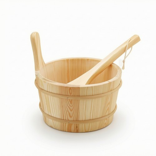 Wooden sauna pail with - wooden,
