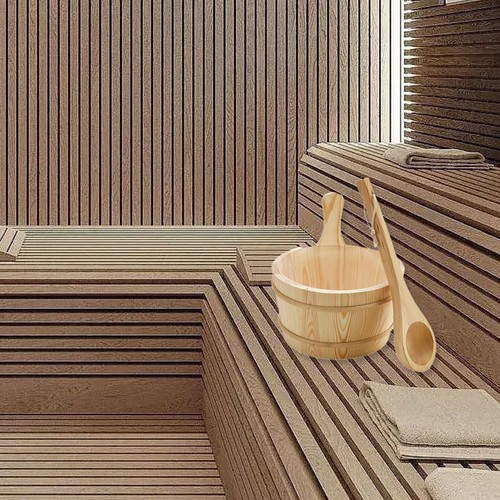 Wooden sauna bucket and - 4l,
