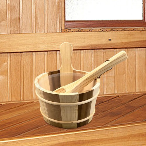 Wood sauna barrel and - sauna, ladle
