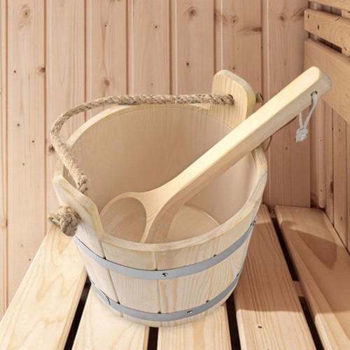 Wooden sauna barrel and ladle - sauna,