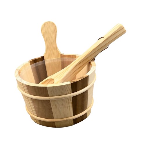 Wood sauna bucket and - sauna, ladle
