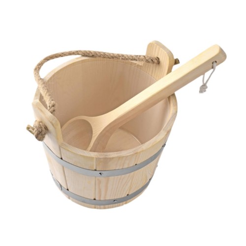 Wooden sauna barrel and ladle - barrel,